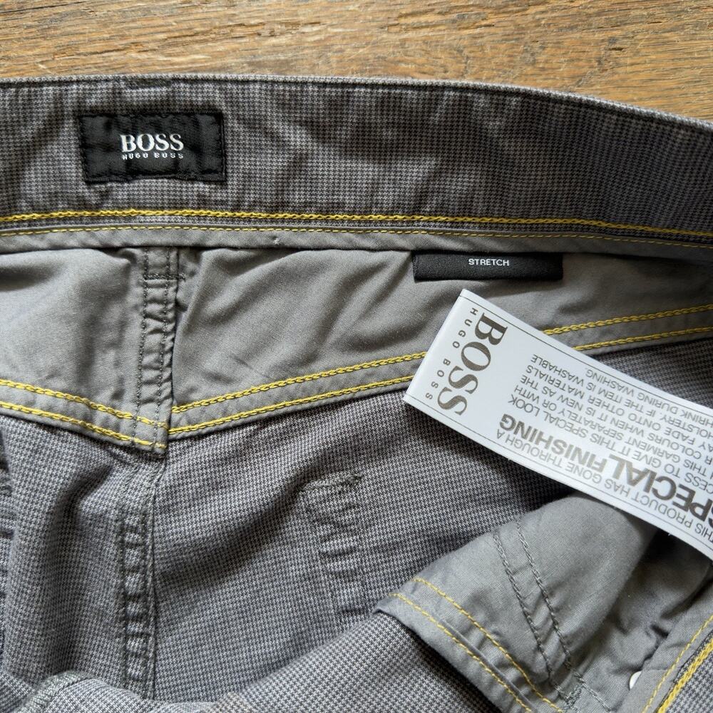Hugo Boss Maine-10 Regular Fit Grey Micro-Pattern Stretch Pants Mens 36x34 - Picture 7 of 14